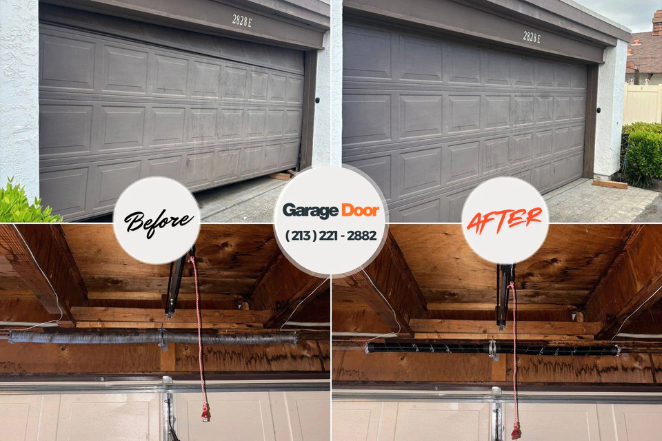 Before and after: garage door repair East Atlantic Beach, NY